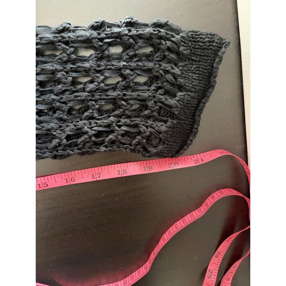 Moon River Black Crochet Knit Sweater Top Cover Up Sheer Mesh Boho Beach Small - Picture 9 of 10